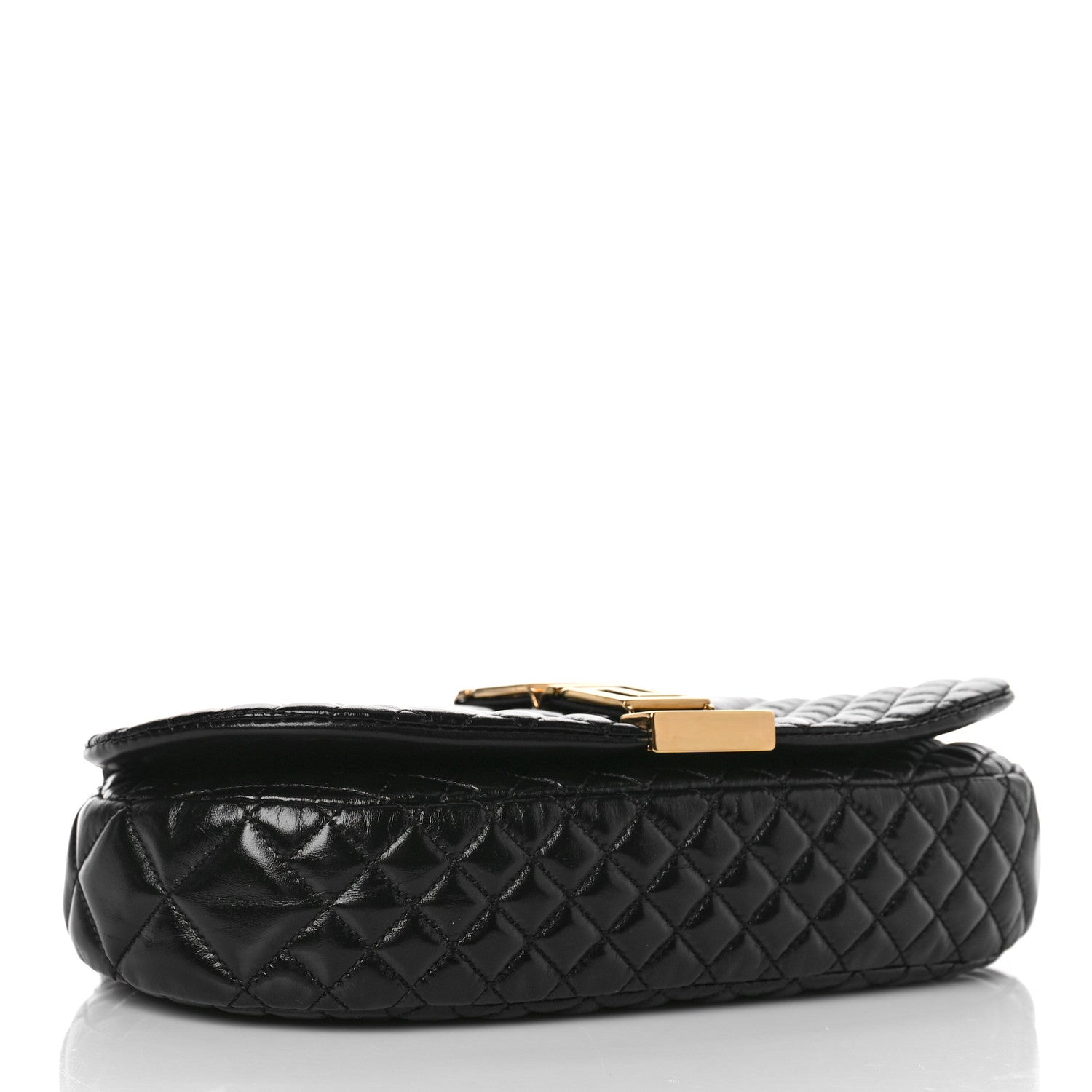 Versace Calfskin Quilted Greca Goddess Shoulder Bag Black 4 of 8