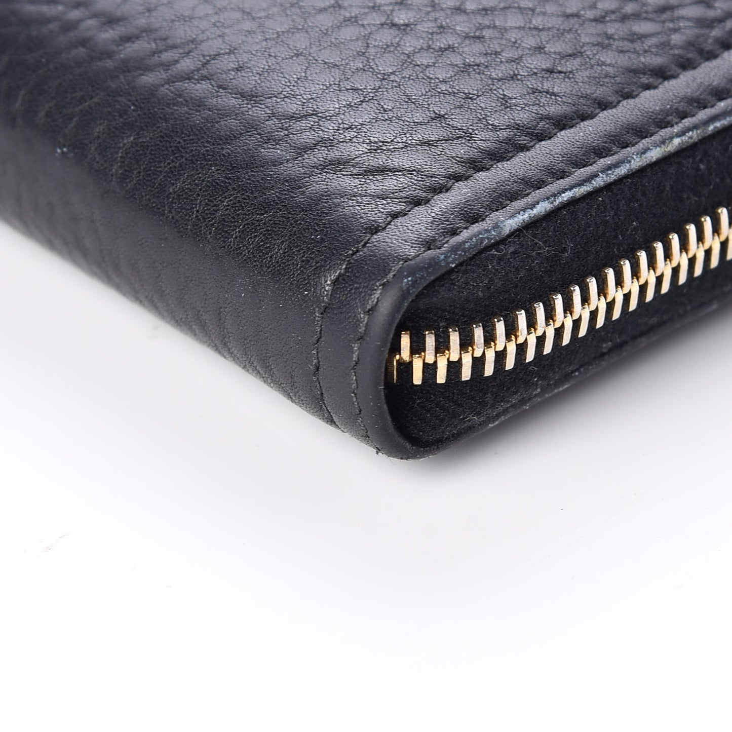 Vitello Daino Zip Around Wallet Black