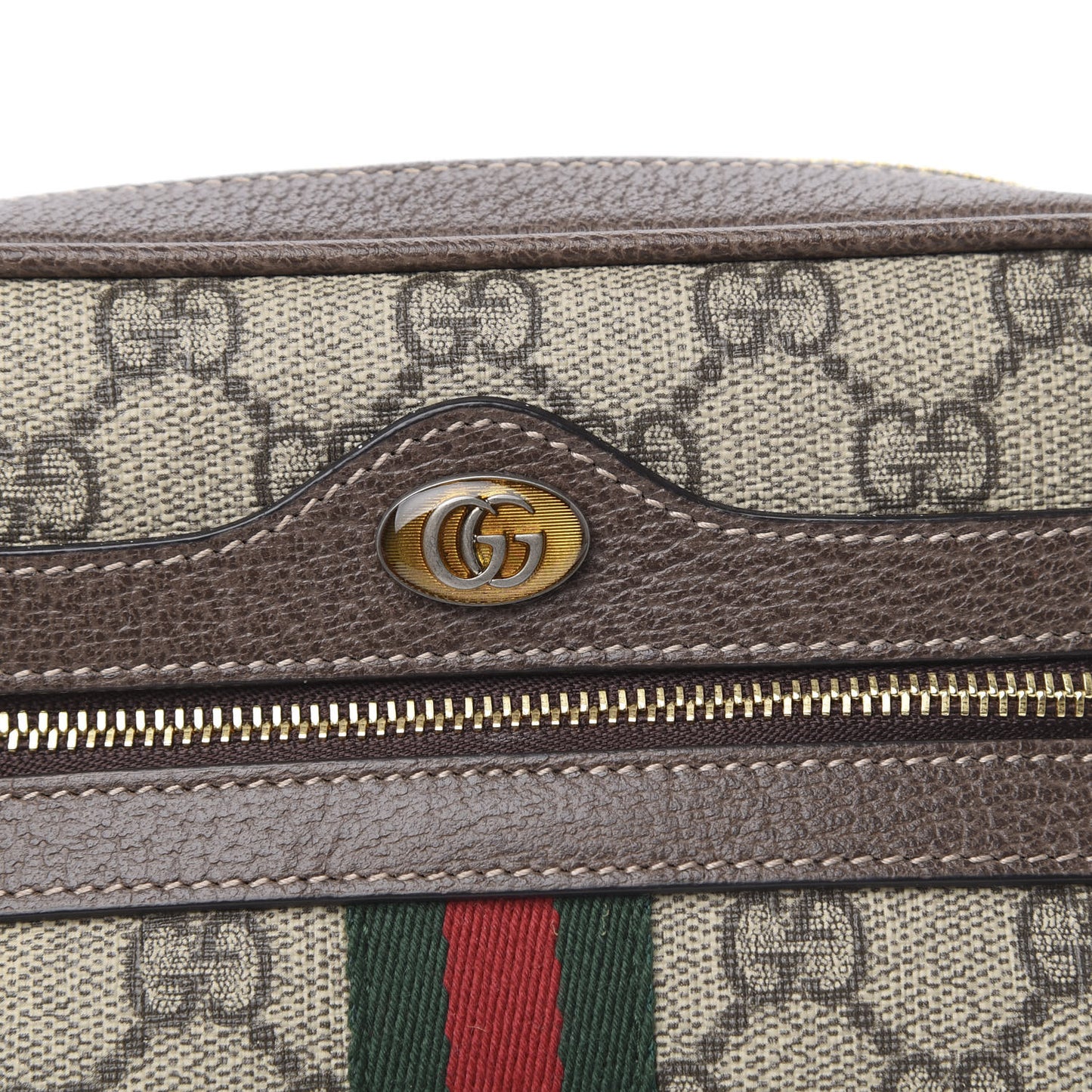 GG Supreme Monogram Web Mini Ophidia Shoulder Bag Brown