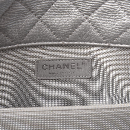 Chanel Metallic Calfskin Quilted XXL Travel Flap Bag Silver 6 of 10
