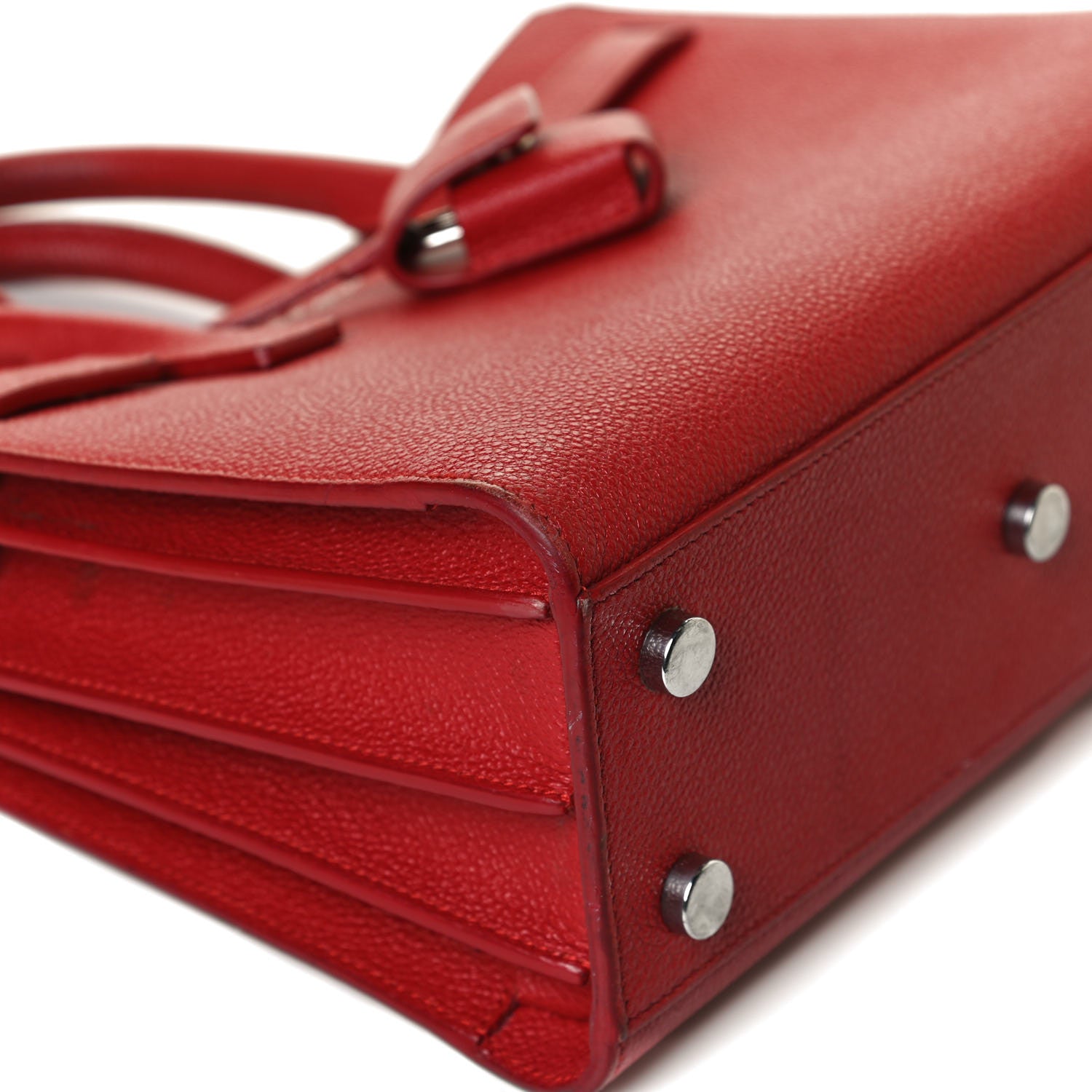 Saint Laurent Grained Calfskin Nano Sac De Jour Lipstick Red 12 of 17