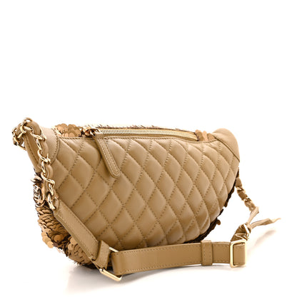 Chanel Sequin Calfskin Sparkling City Waist Bag Fanny Pack Gold 3 of 10