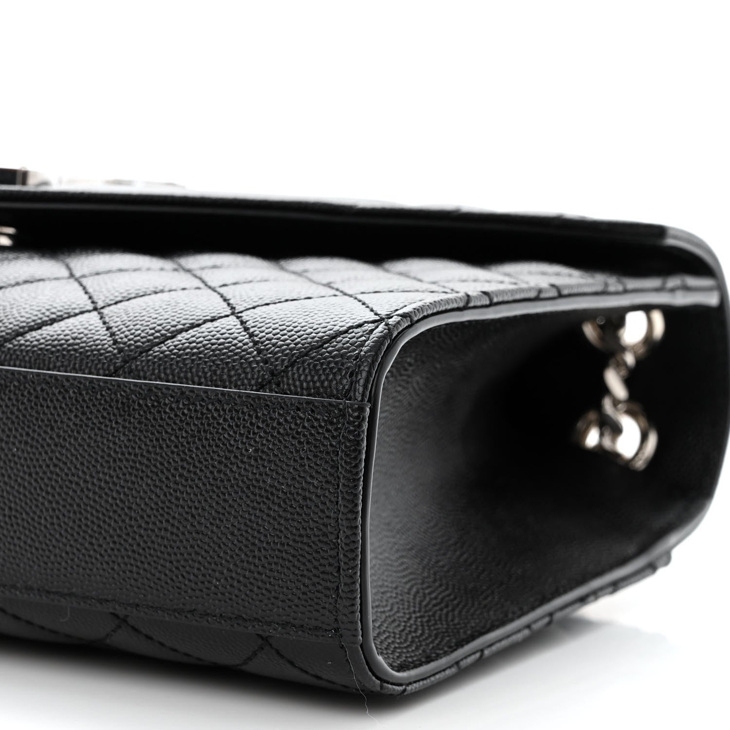 Saint Laurent Grain De Poudre Textured Mixed Matelasse Triquilt Medium Monogram Satchel Black 10 of 11