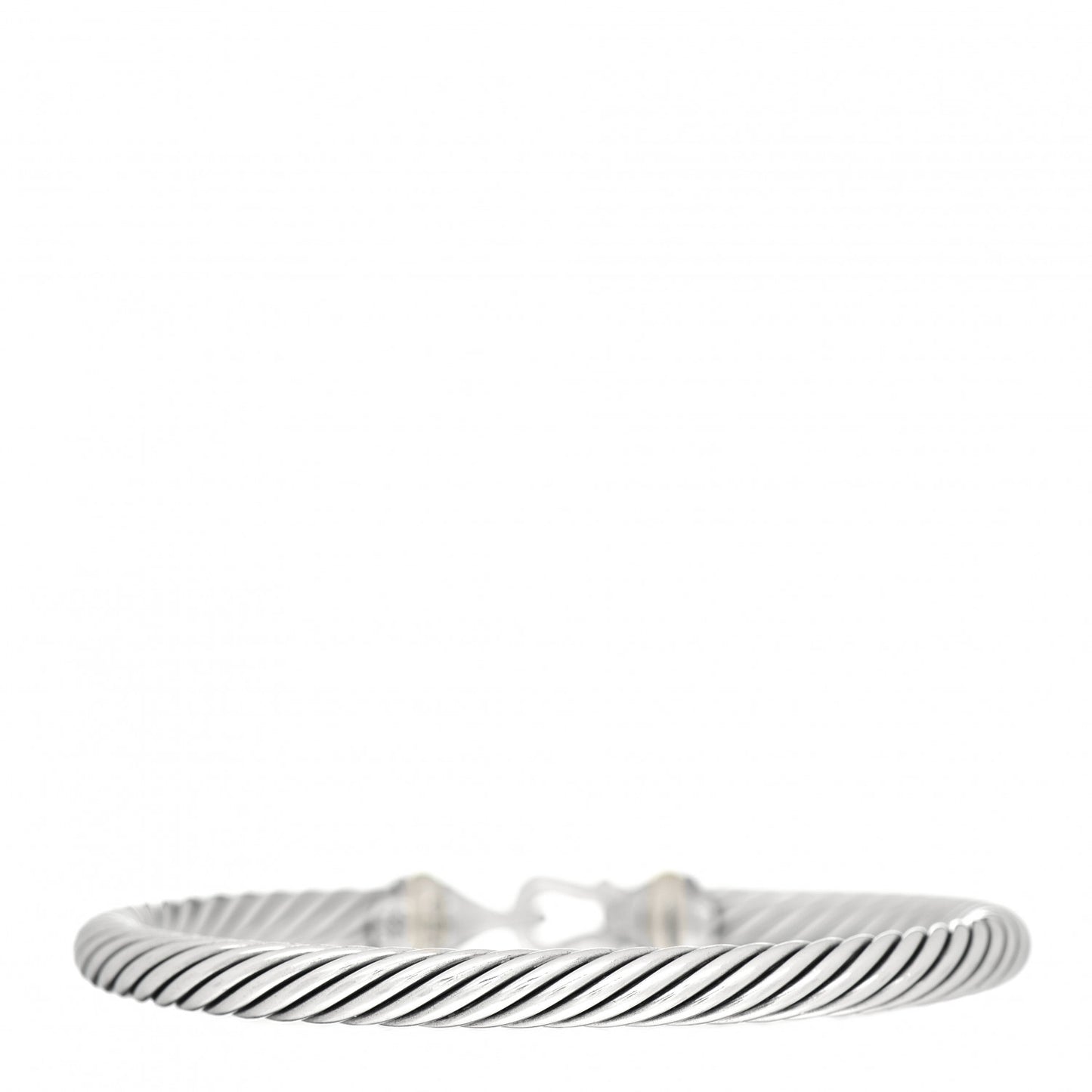 Sterling Silver 18K Yellow Gold 5mm Cable Classic Buckle Bracelet