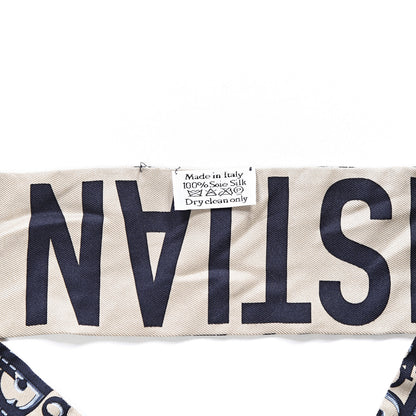 Christian Dior Silk Oblique Mitzah Scarf Blue 2 of 3