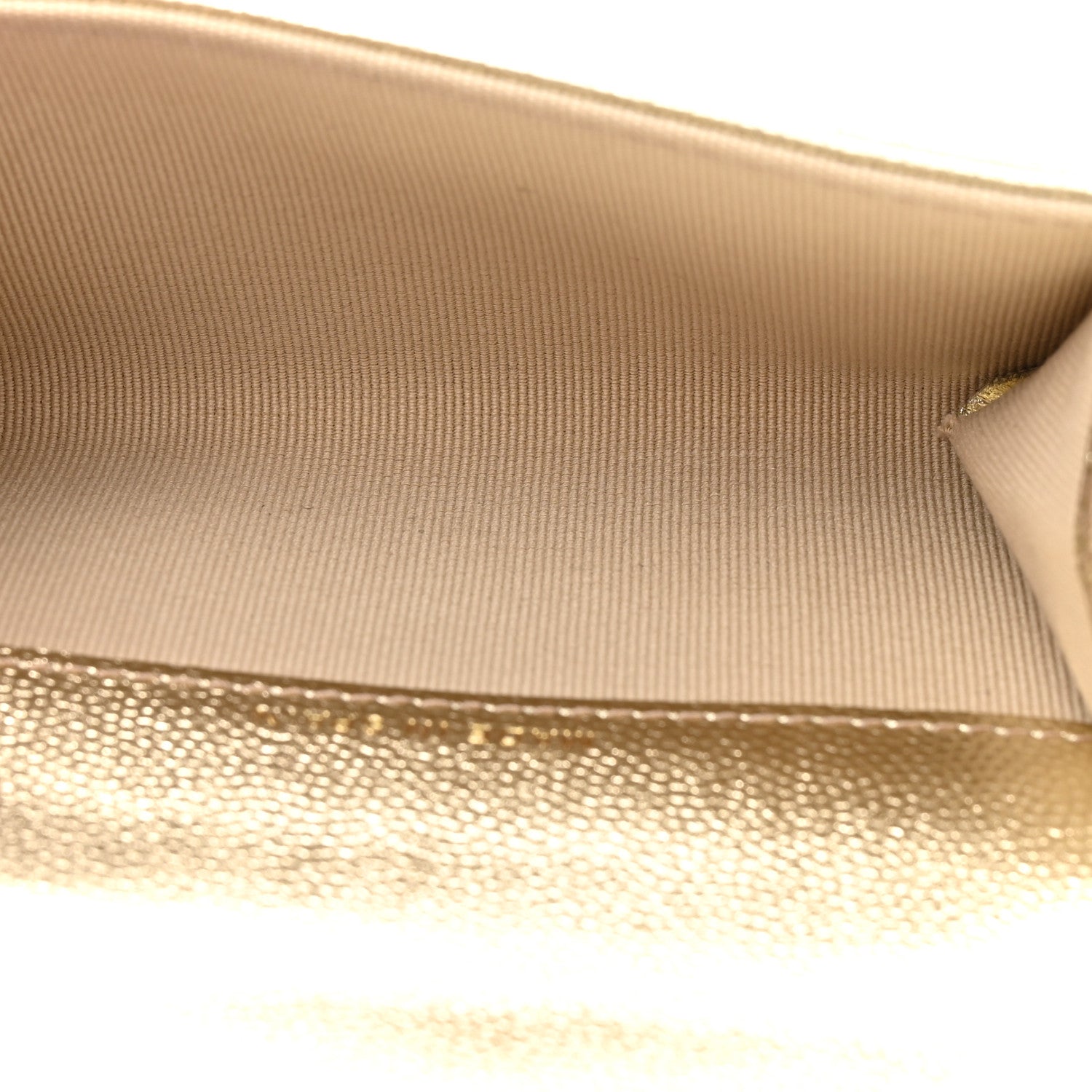 Chanel Metallic Caviar Quilted CC Flap Card Holder Gold 1864357
