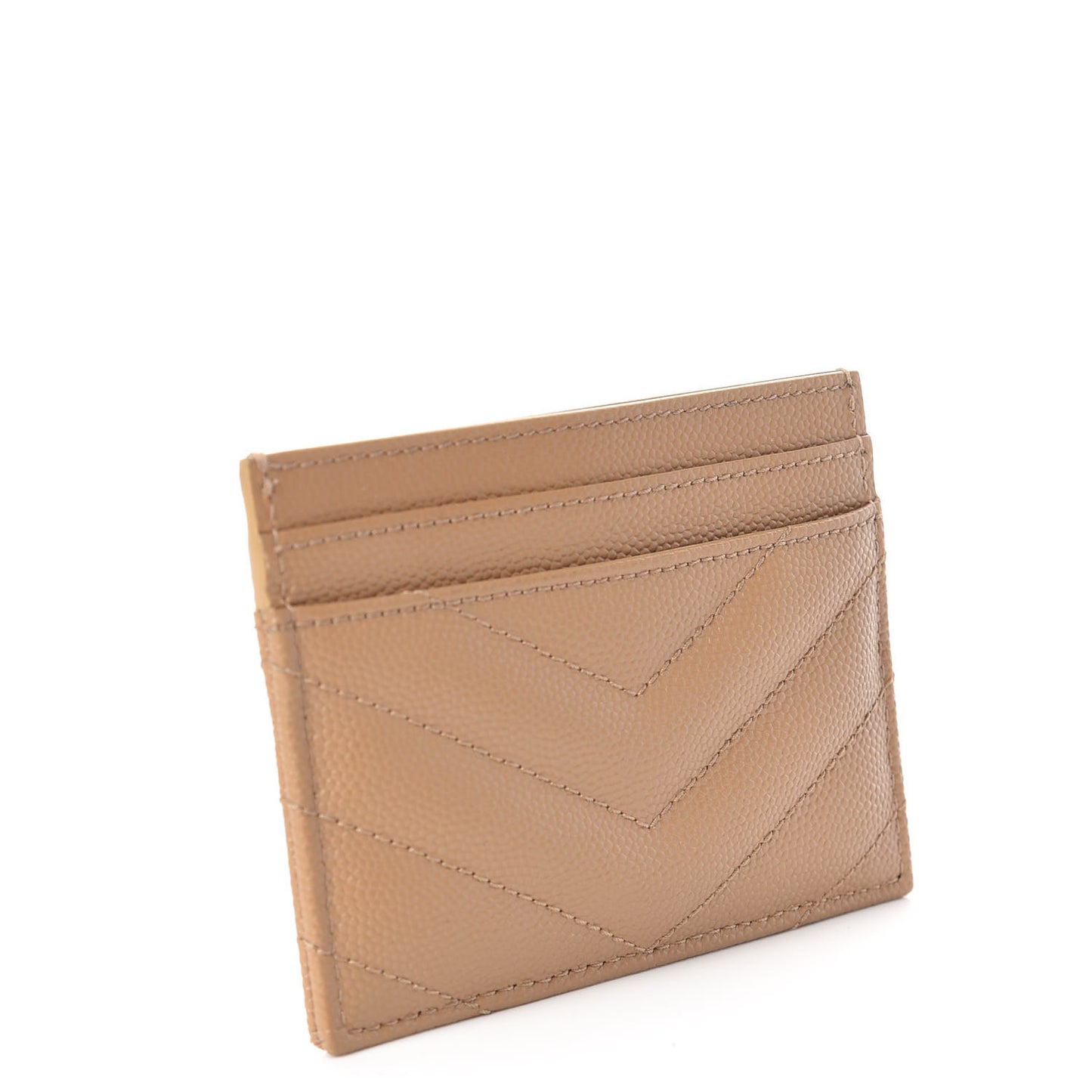 Grain De Poudre Matelasse Chevron Monogram Credit Card Case Cork