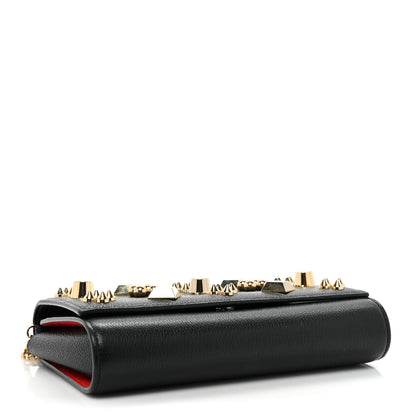 Christian Louboutin Calfskin Spikes Empire Paloma Clutch Black 4 of 14