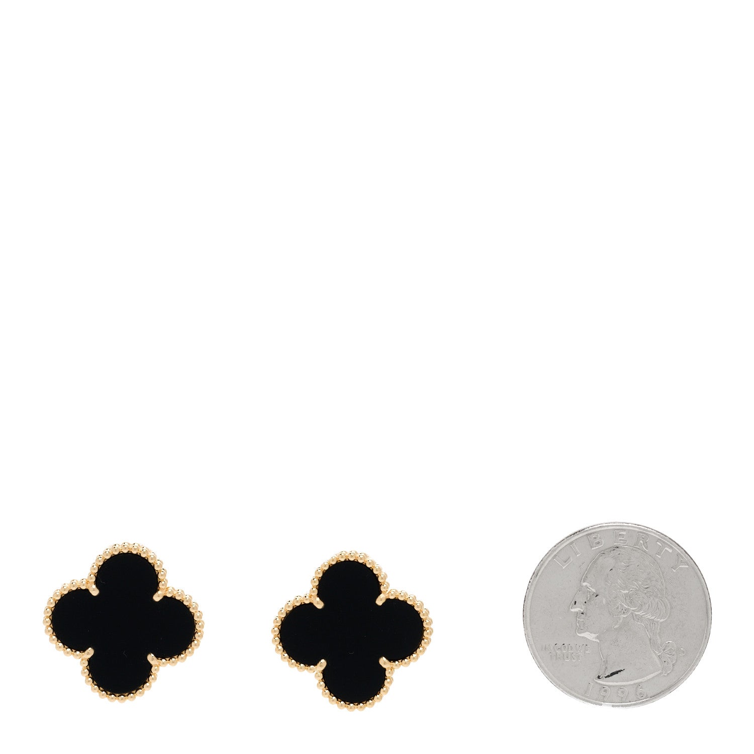 Van Cleef & Arpels 18K Yellow Gold Black Onyx Magic Alhambra Earrings 2 of 5
