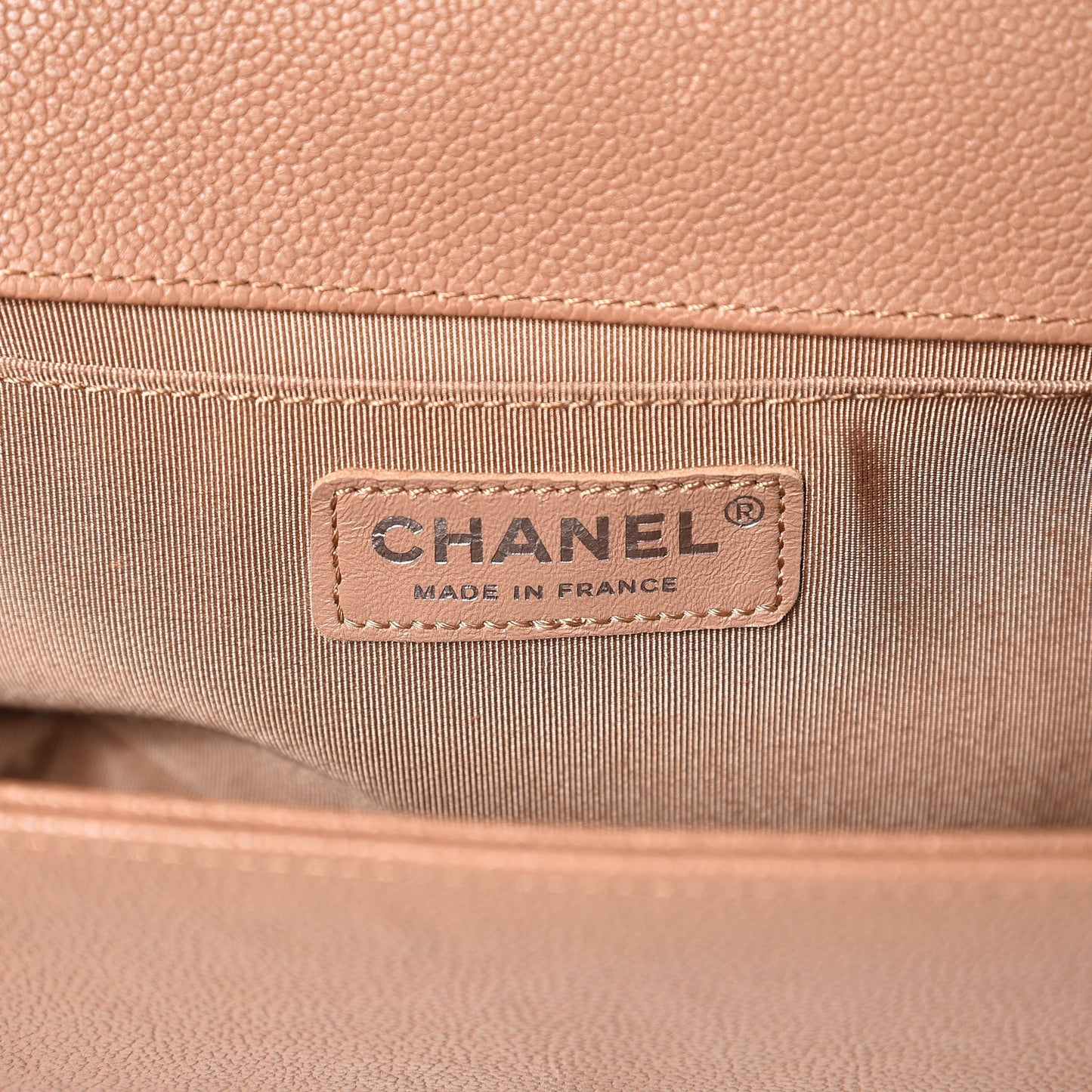 Caviar Quilted Medium Boy Flap Camel