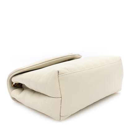 Saint Laurent Calfskin Y Quilted Monogram Small Loulou Chain Satchel Crema Soft 4 of 10