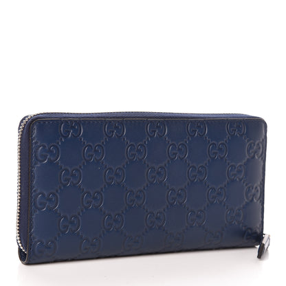 Gucci X MLB Guccissima Signature NY Yankees Embroidered Zip Around Wallet Royale Ivory 3 of 9