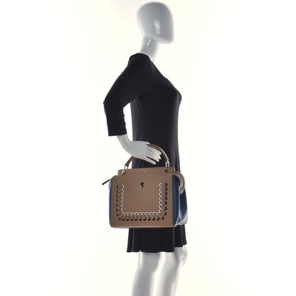 Fendi Vitello Baltico Shiny Nappa Lace Up DotCom Satchel Cuoio Blue Multicolor 3 of 15