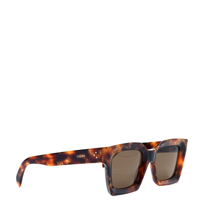 Celine Acetate Rectangle Sunglasses CL 401301 Dark Havana 5 of 6