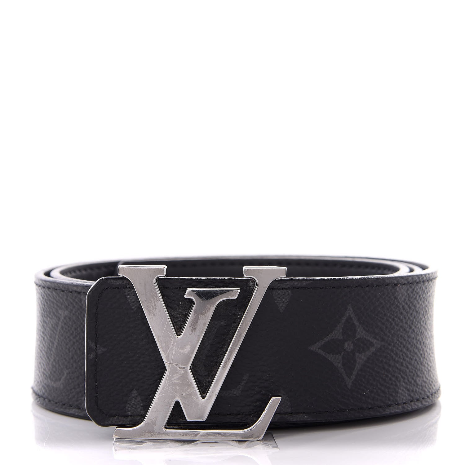 Louis Vuitton Calfskin Monogram Eclipse LV Initiales Reversible Belt 80 32 1 of 7