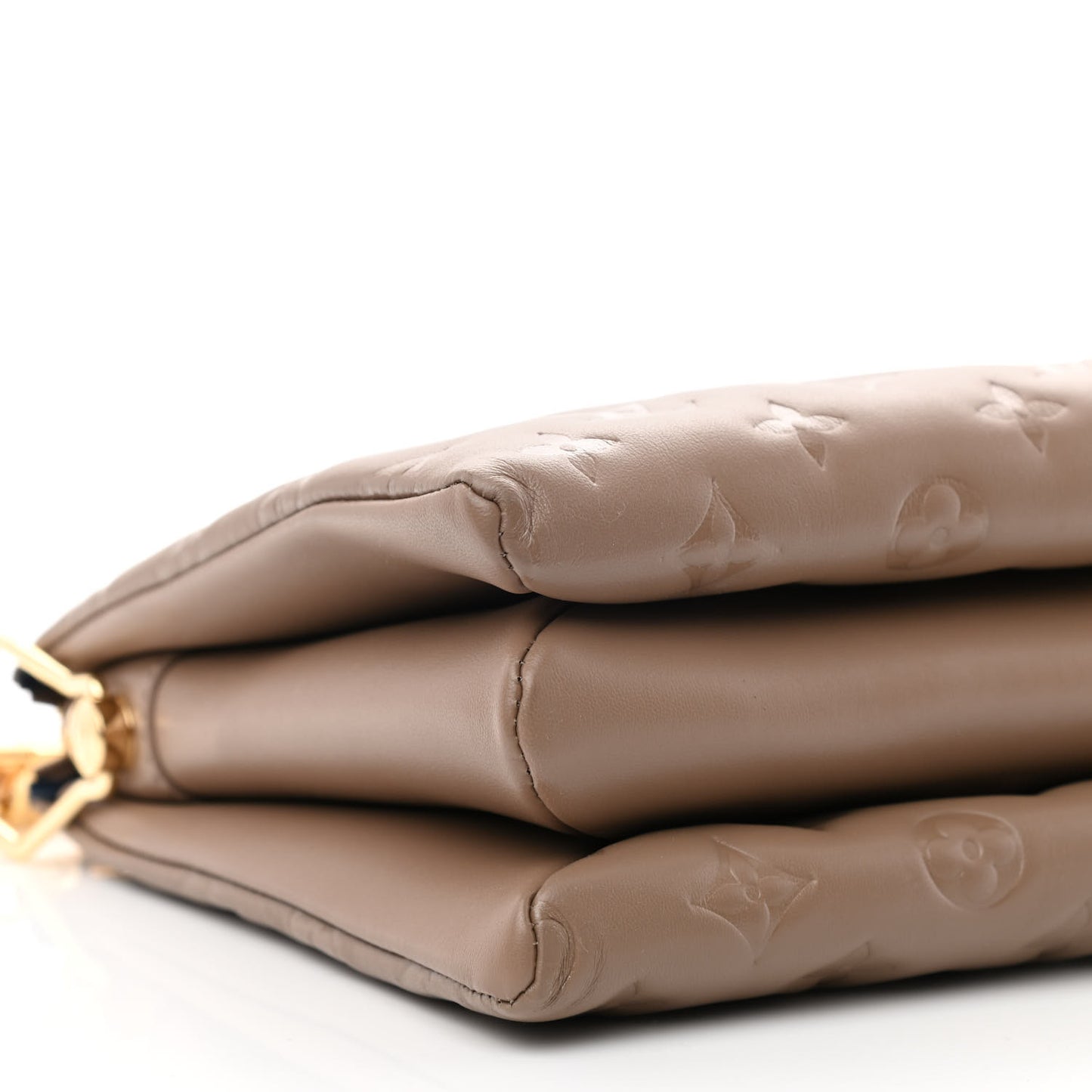 Lambskin Embossed Monogram Coussin PM Taupe