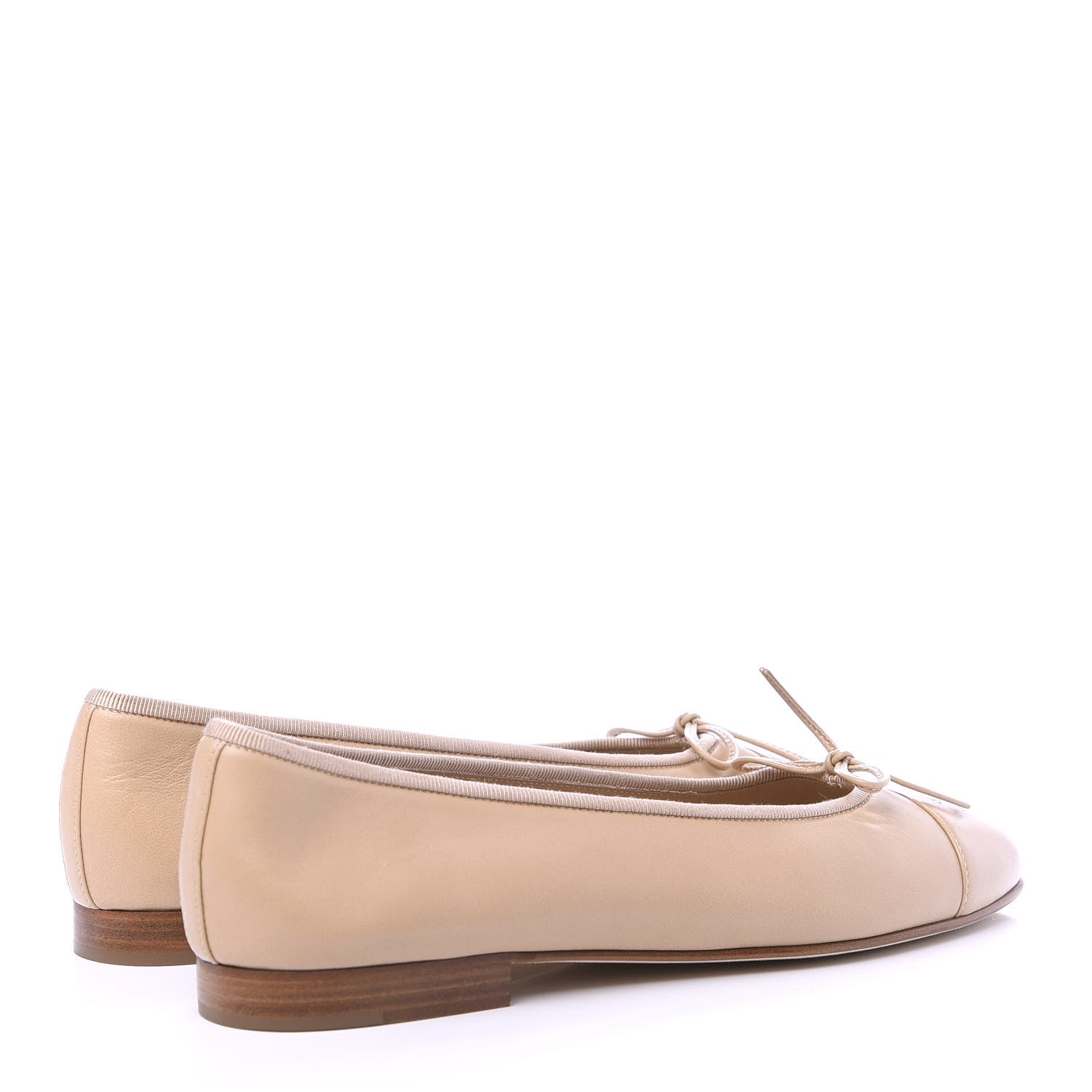 Chanel Lambskin Cap Toe CC Ballerina Flats 39 Beige 4 of 8