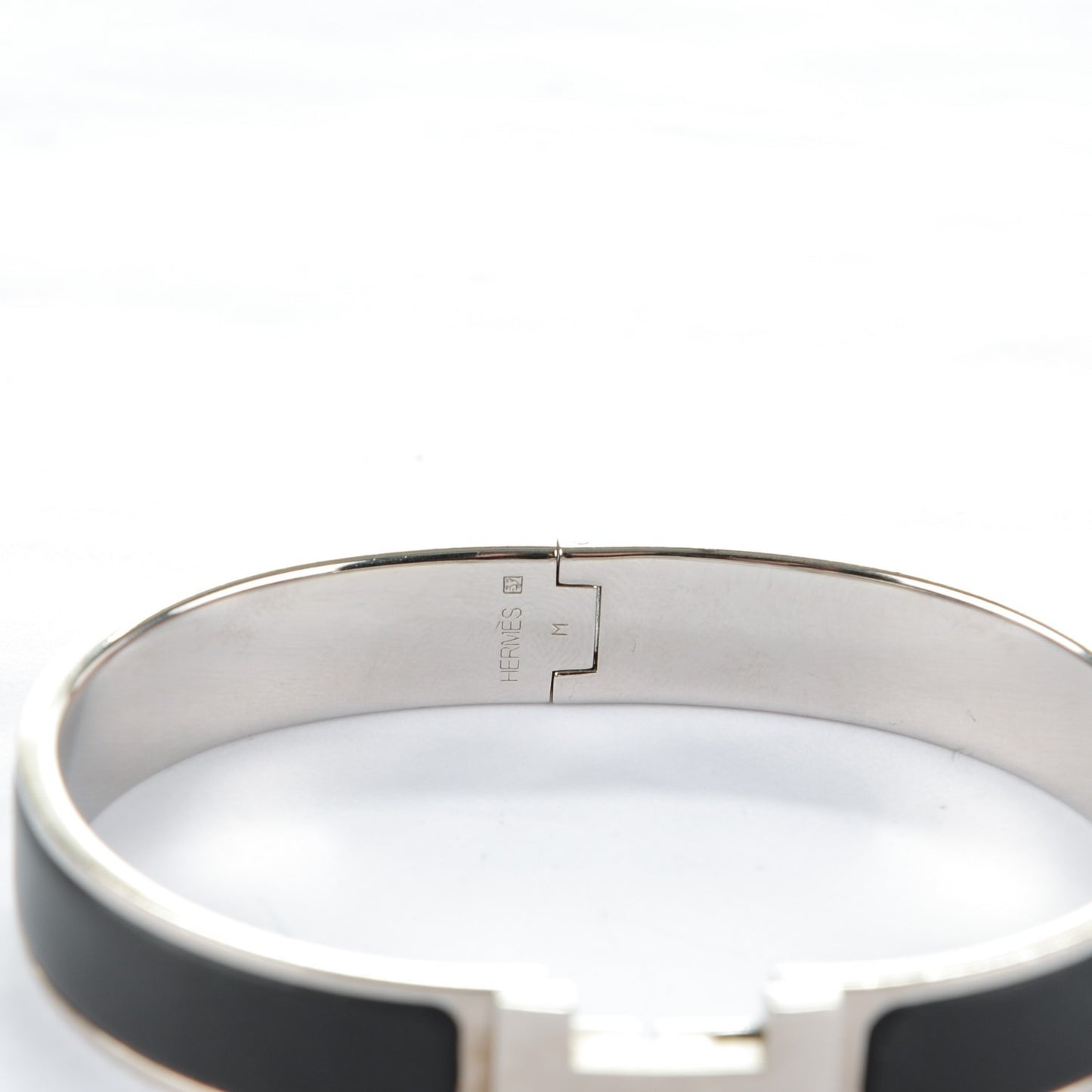 Matte Enamel Narrow Clic Clac HH Bracelet GM Black