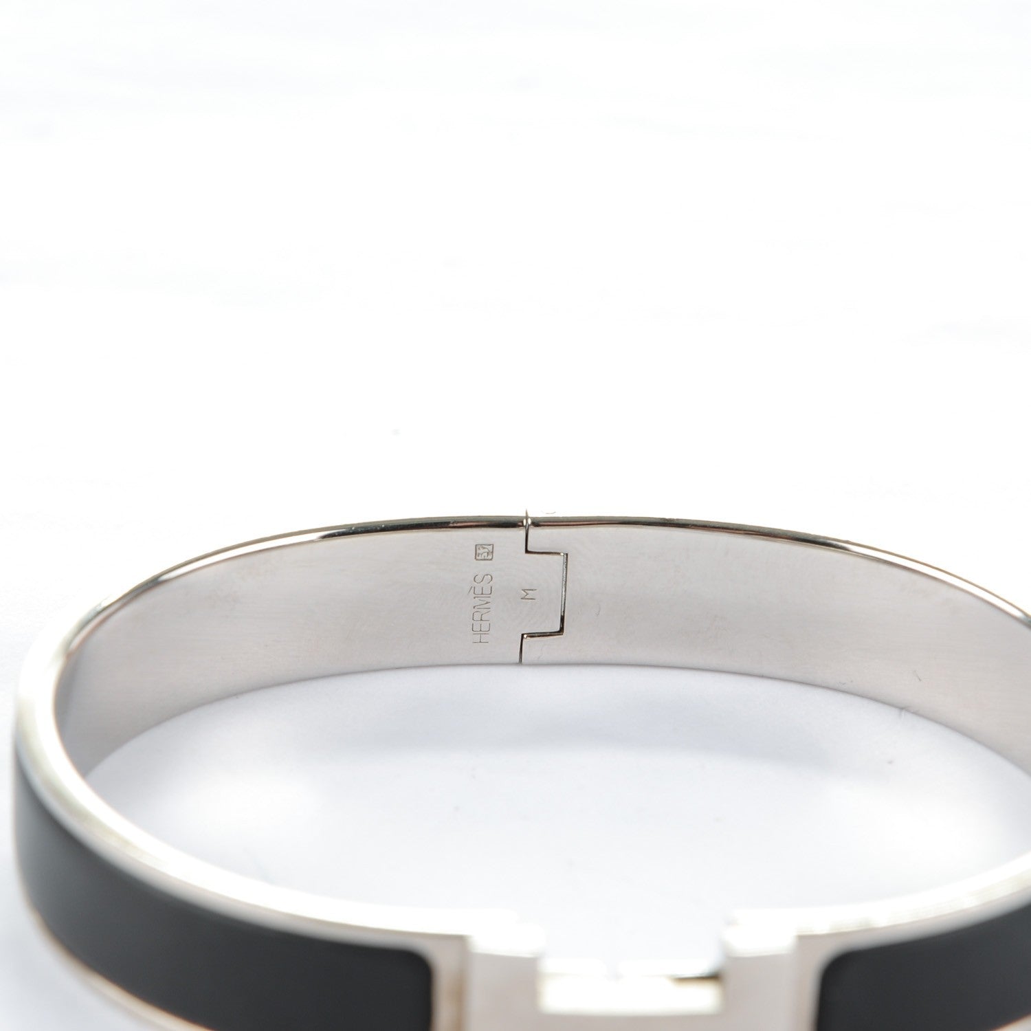Hermes Matte Enamel Narrow Clic Clac HH Bracelet GM Black 3 of 4