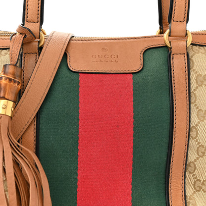 Gucci Monogram Web Rania Top Handle Bag Natural 8 of 21