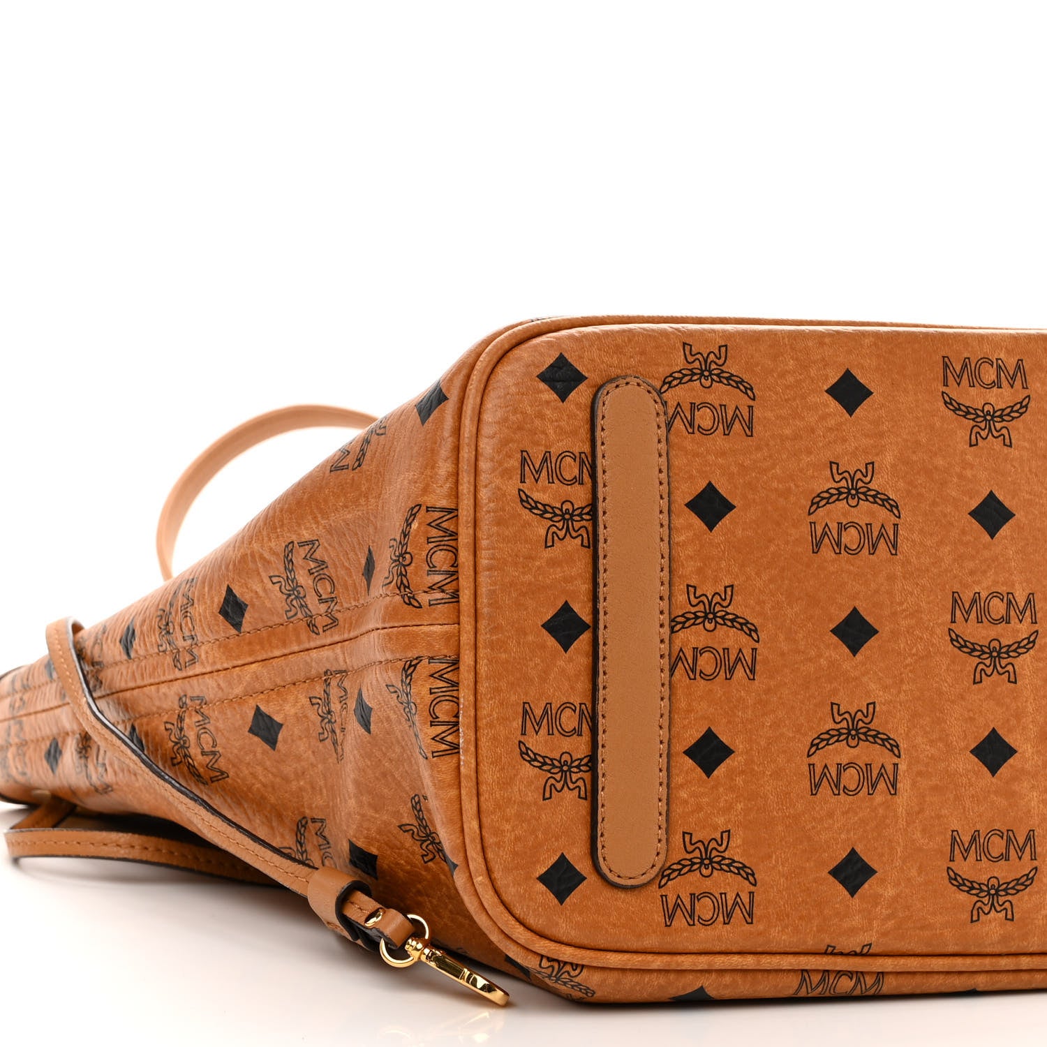 MCM Visetos Medium Liz Reversible Shopper Tote Cognac 12 of 18