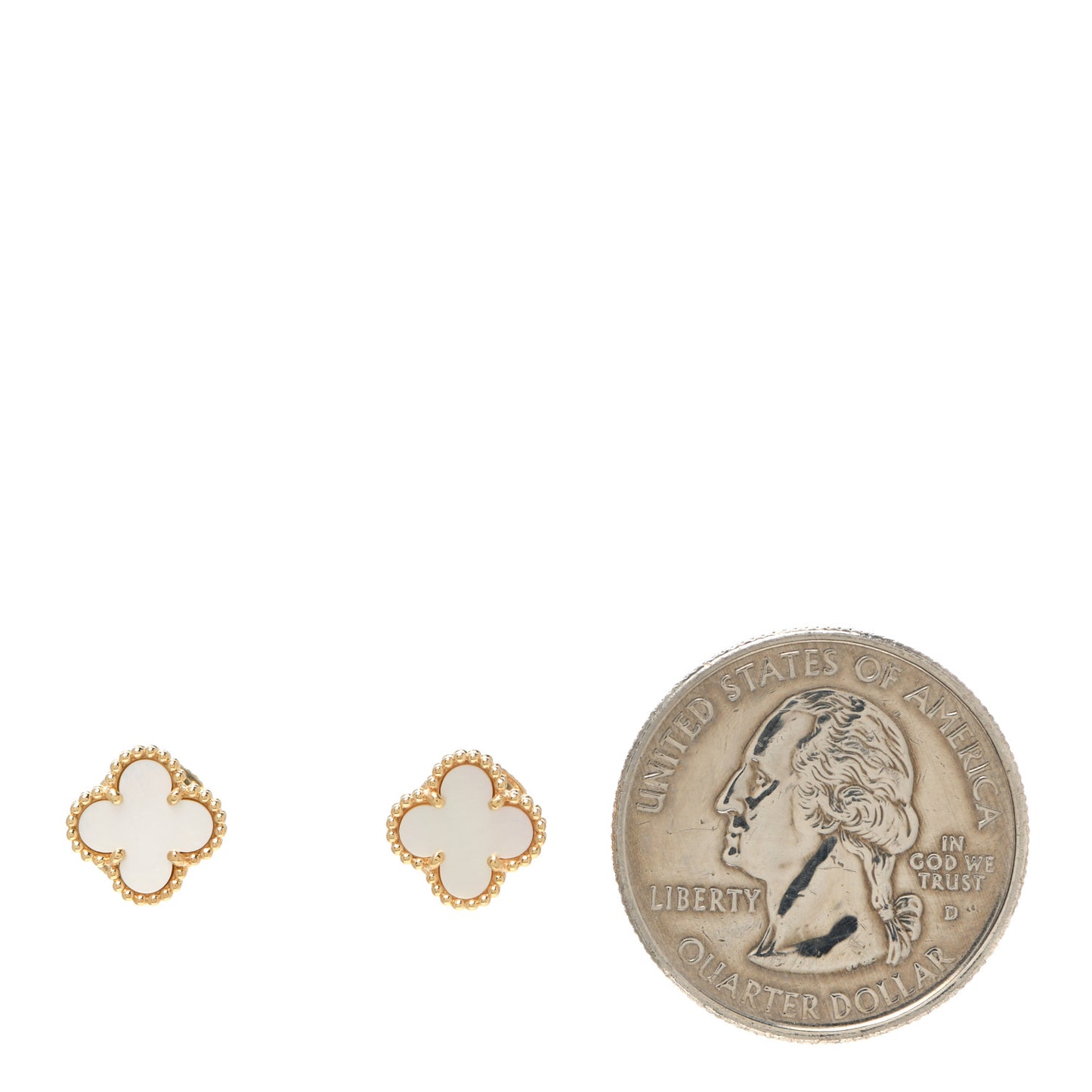 18K Yellow Gold Mother of Pearl Sweet Alhambra Earrings