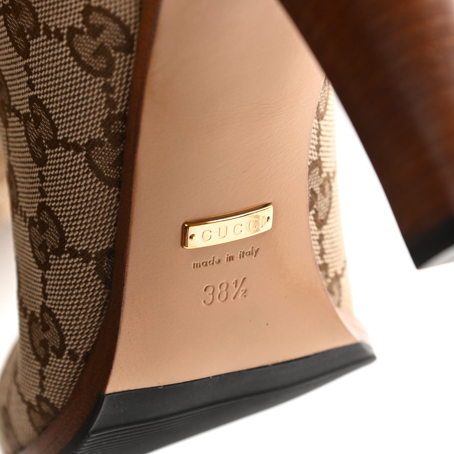 Monogram Over the Knee Boots 38.5 Beige Ebony