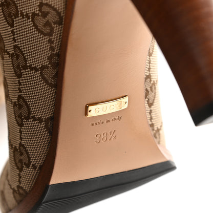 Gucci Monogram Over the Knee Boots 38.5 Beige Ebony 6 of 8