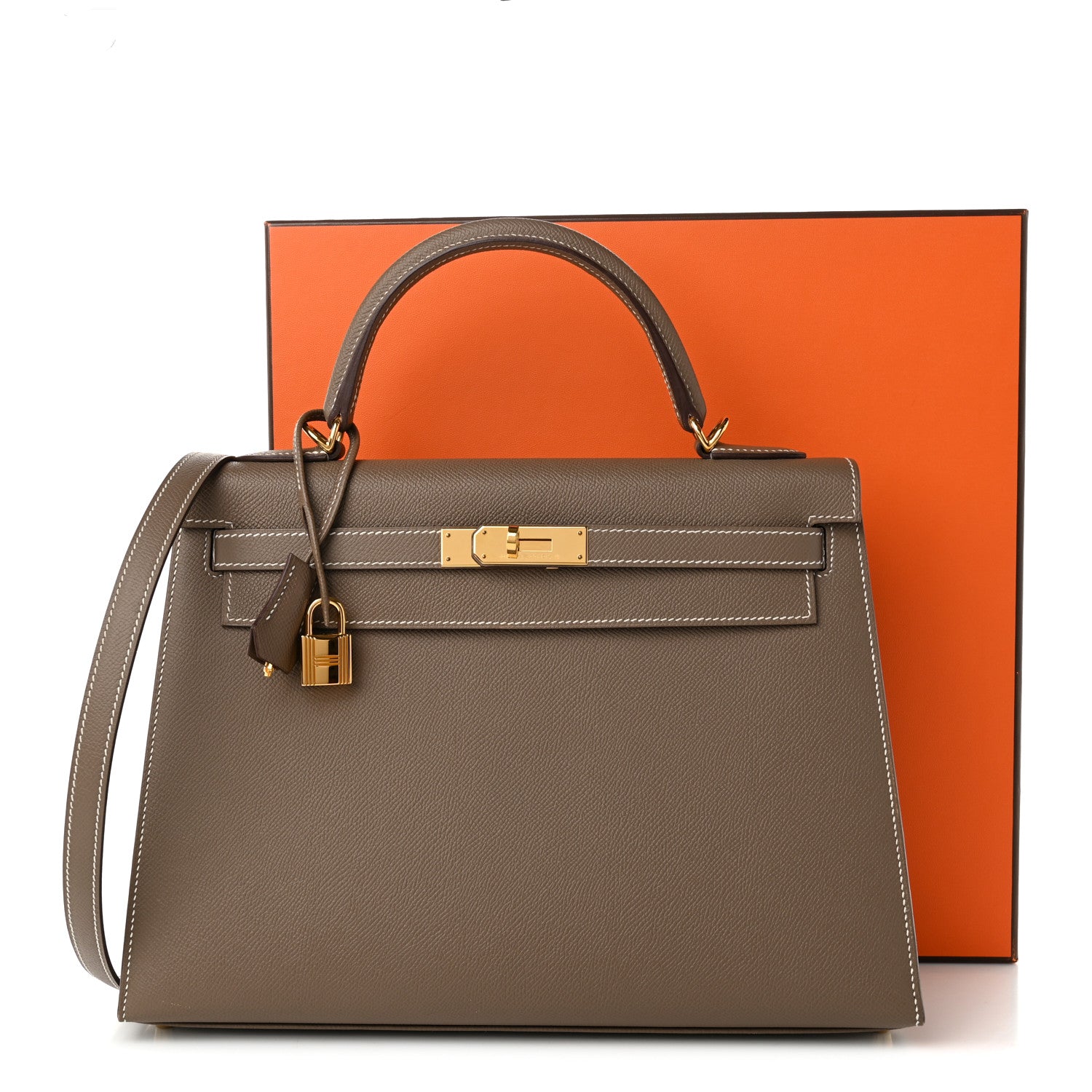 Hermes Epsom Kelly Sellier 32 Etoupe 11 of 11