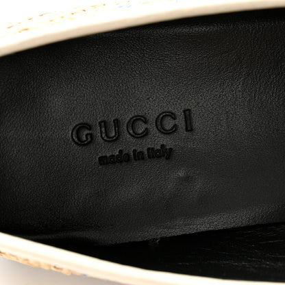 Gucci Raffia Horsebit Womens Jordaan Loafers 36 Natural Royale Mystic White 6 of 10