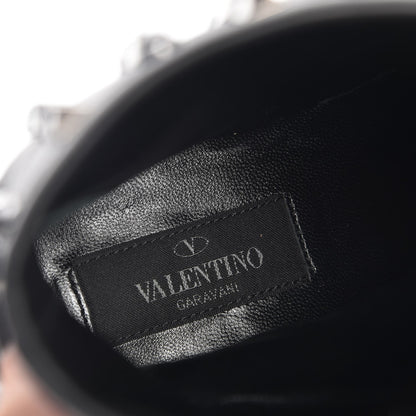 Valentino Garavani Calfskin Onyx Rockstud Rolling 30mm Biker Boots 37.5 Black 7 of 7