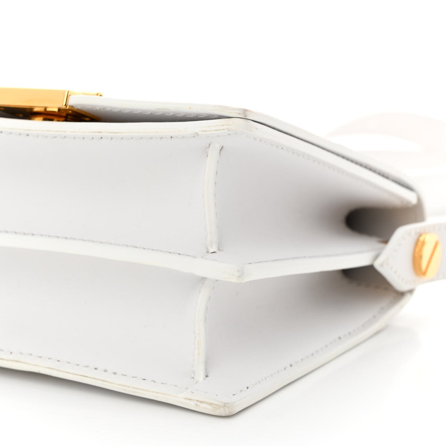 Calfskin Diag Binder Flap Bag White