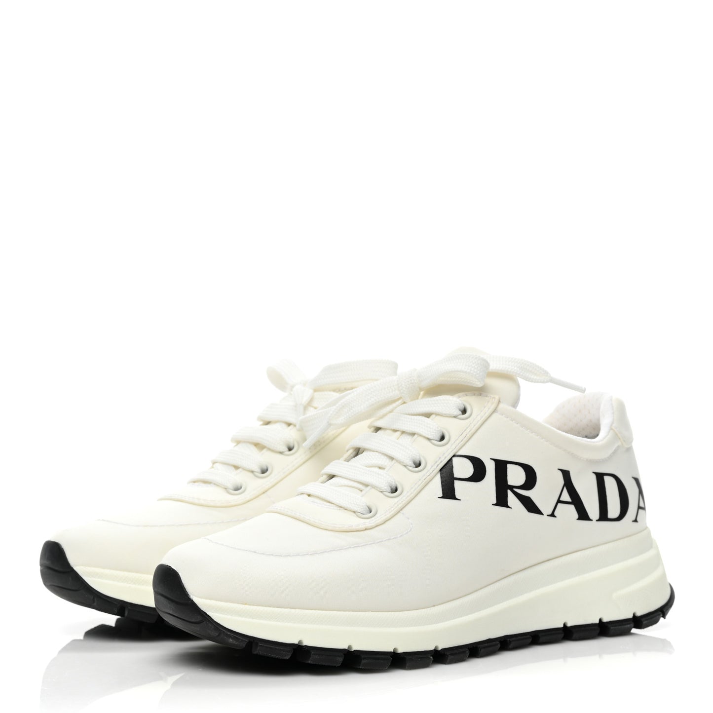 Nylon Gabardine Logo Sneakers 38 White