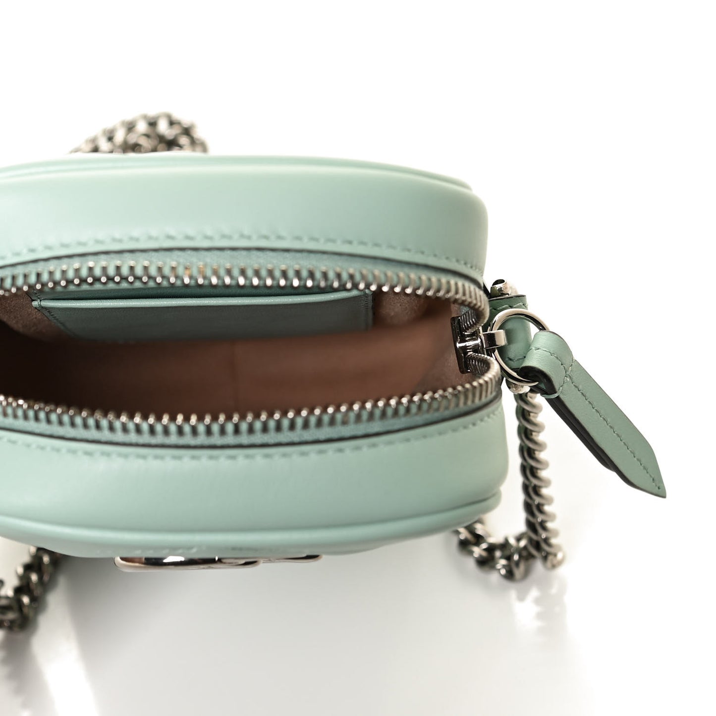 Calfskin Matelasse Mini GG Marmont Crossbody Bag Water Green
