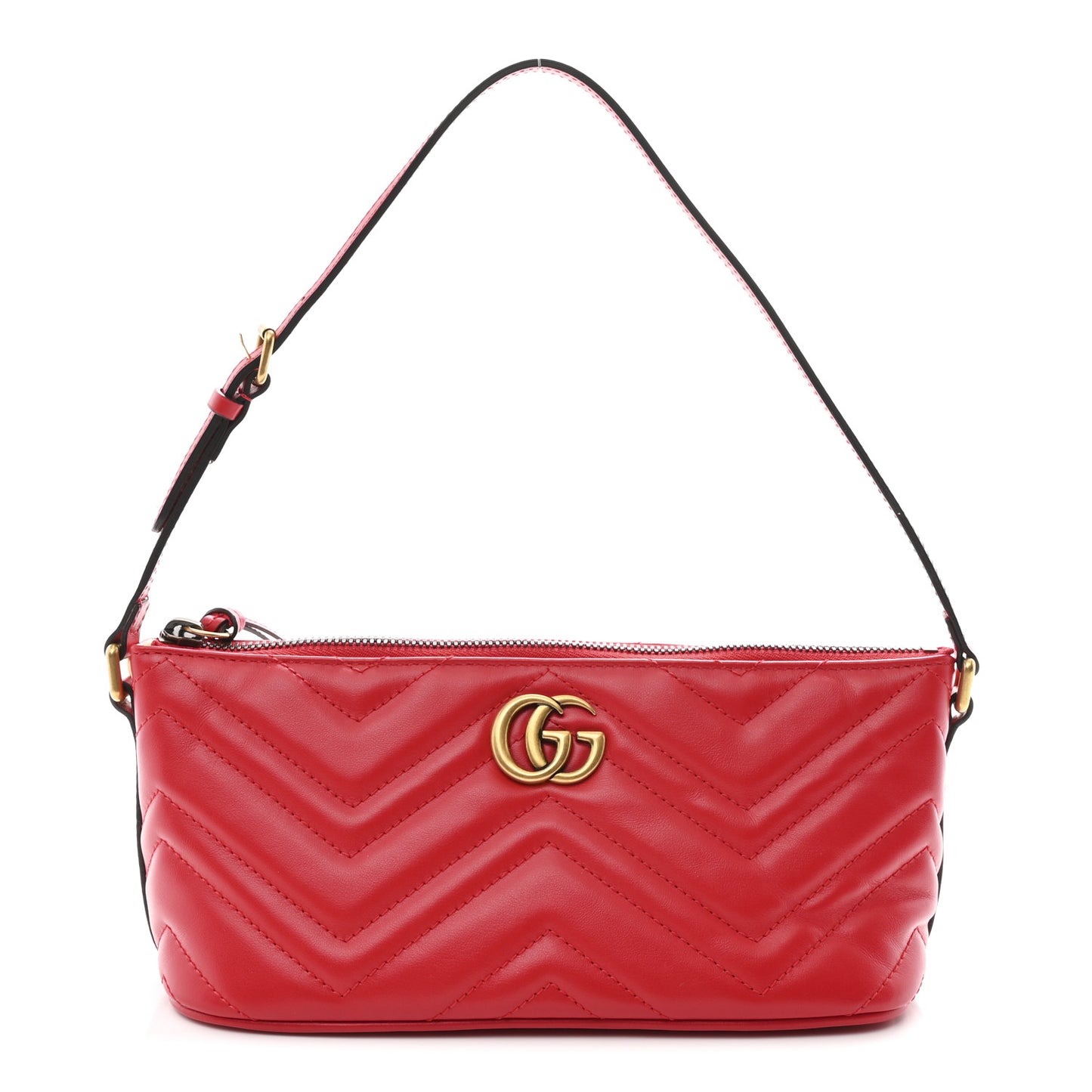Calfskin Matelasse Chevron GG Marmont Sling Shoulder Bag Rosso