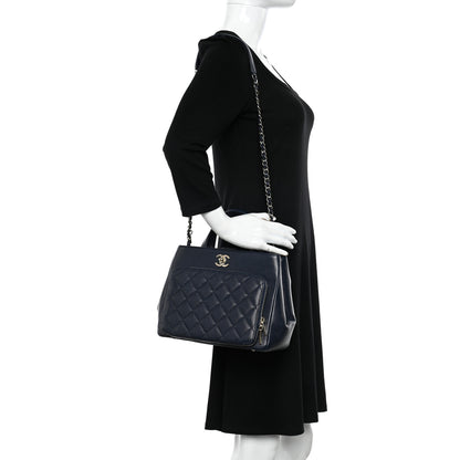 Chanel Caviar Quilted Small Business Affinity Shopping Bag Navy 2 of 10