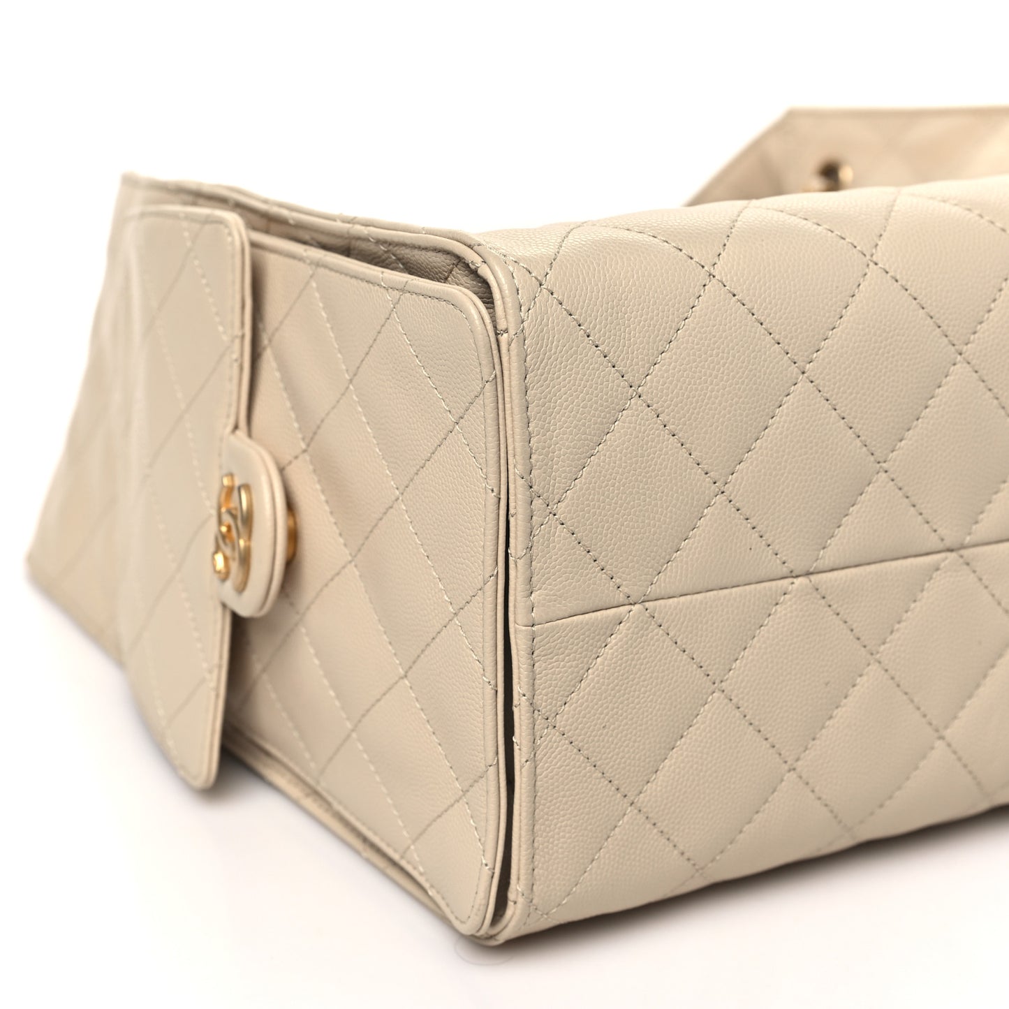 Caviar Quilted Medium Chanel 25 Handbag Beige