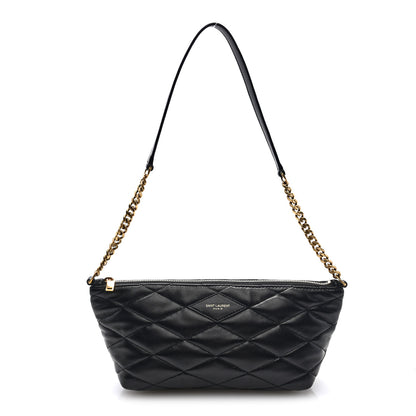 Saint Laurent LAURENT Lambskin Quilted Gaby Zipped Shoulder Bag Black 1 of 9