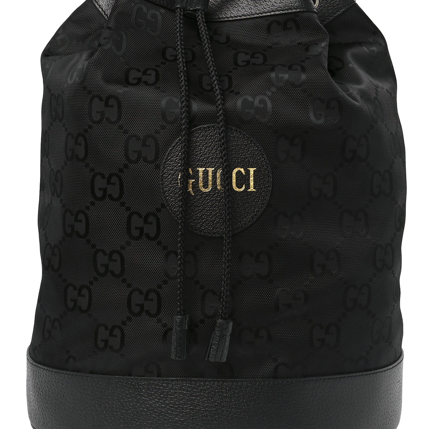 Gucci Econyl Nylon Monogram Off The Grid Drawstring Bucket Backpack Black 9 of 12