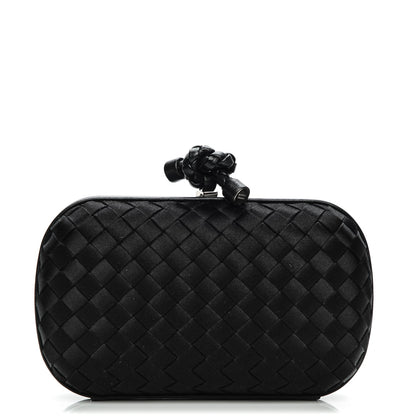 Bottega Veneta Satin Intreccio Impero Knot Clutch Black 1 of 6