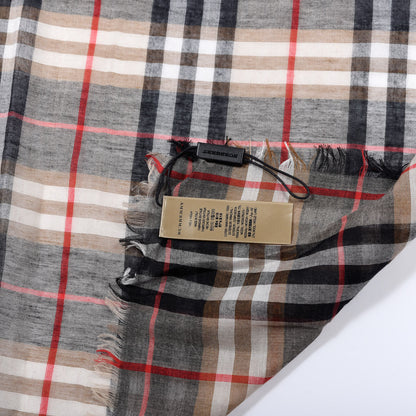Burberry Modal Wool Castleford Check Lightweight Scarf Camel 2 of 3