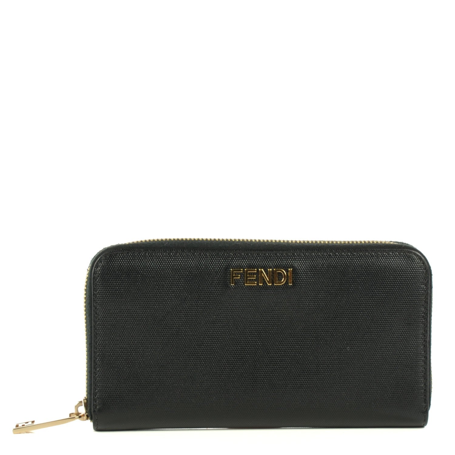 Fendi Coated Canvas Zip Around Wallet Black 1 of 9
