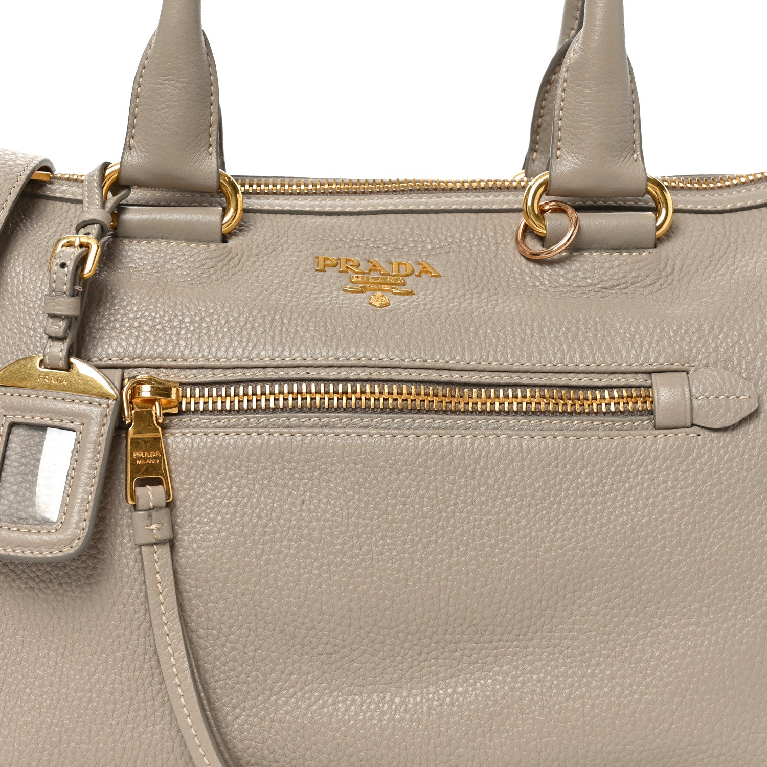 Prada Vitello Daino Shopping Satchel Pomice 7 of 9