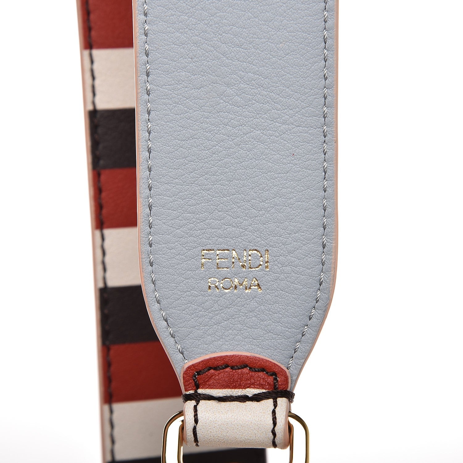 Fendi Calfskin Mink Fur Striped Hypnoteyes Strap You White Bloody Mary Multicolor 3 of 4