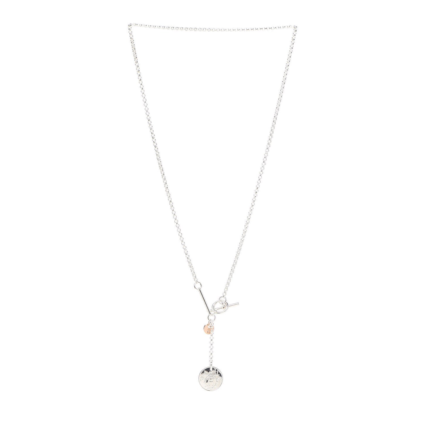 Sterling Silver 18K Rose Gold PM Ex-Libris Pendant Necklace