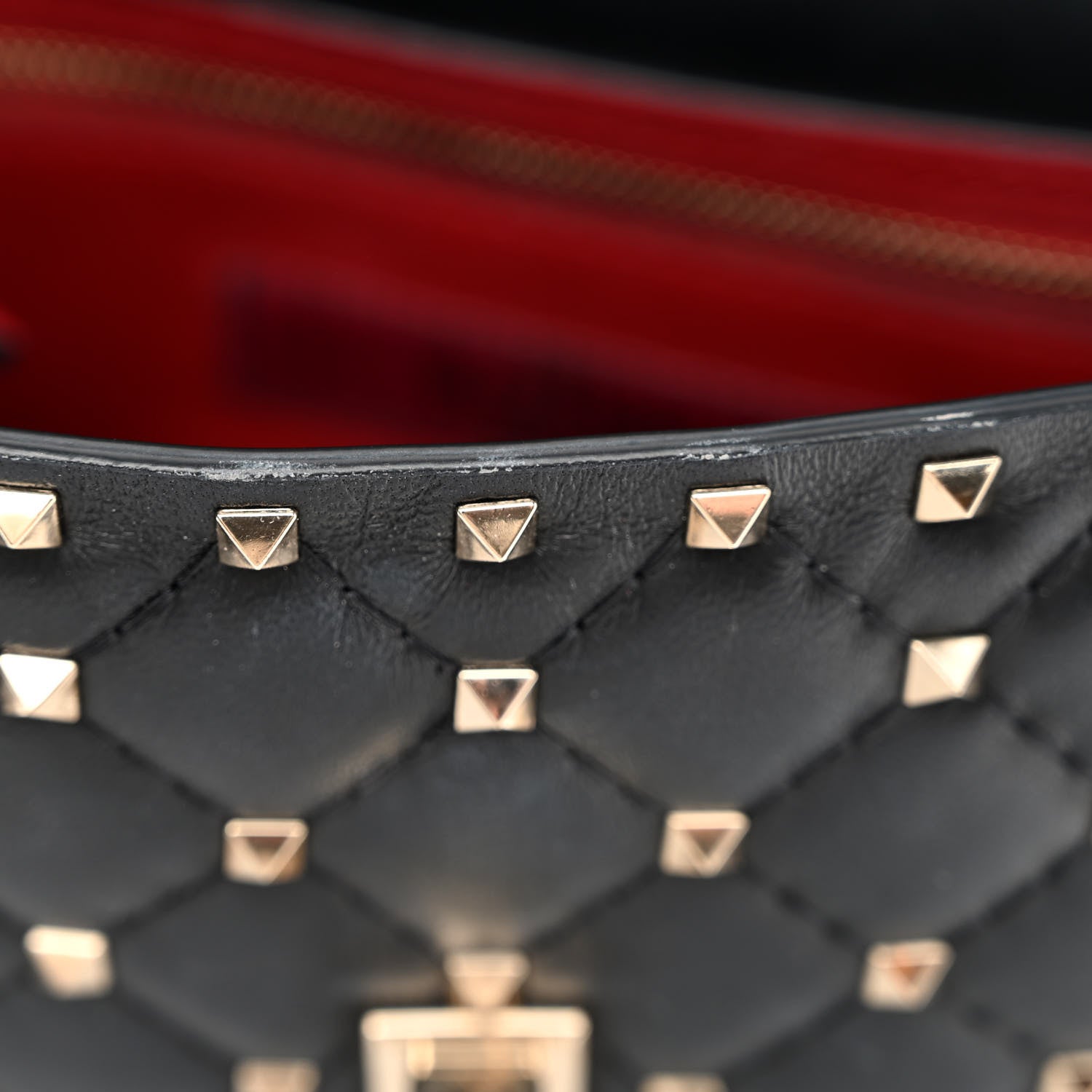 Valentino Garavani Lambskin Medium Rockstud Spike Shoulder Bag Black 10 of 10