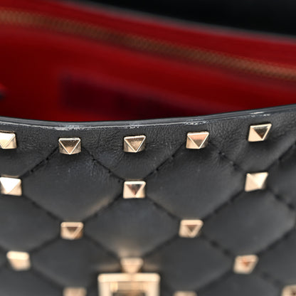 Valentino Garavani Lambskin Medium Rockstud Spike Shoulder Bag Black 10 of 10