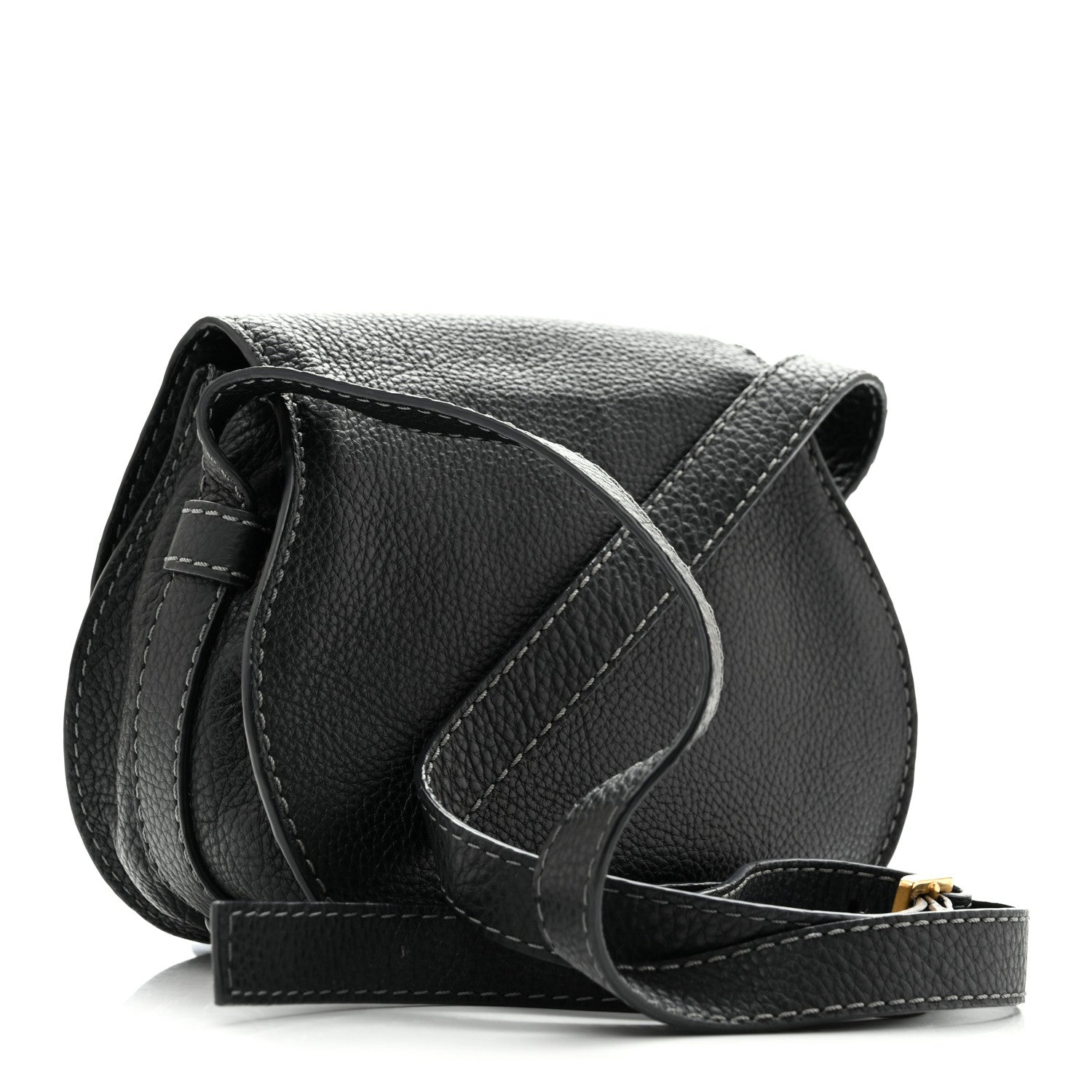 Chloe Grained Calfskin Small Marcie Saddle Bag Black 3 of 15