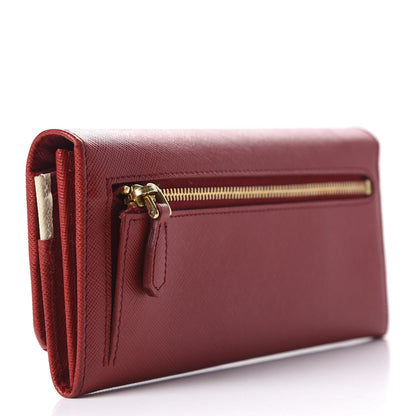 Prada Saffiano Multicolor Continental Flap Wallet Fuoco Bruyere 3 of 14