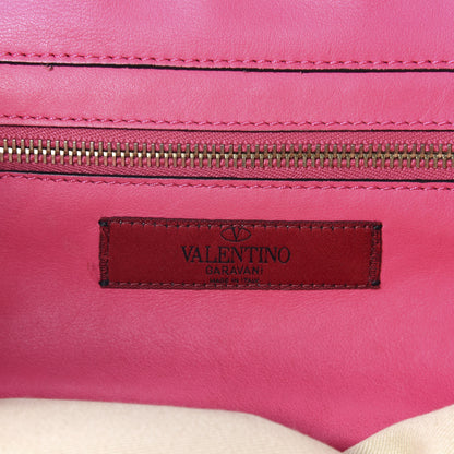 Valentino Garavani Vitello Small Rockstud Tote Deep Cyclamin 8 of 10